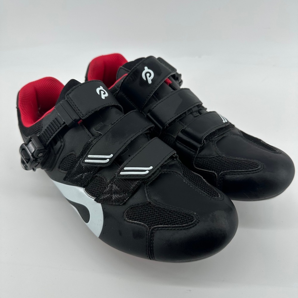 Peloton Cycling Shoes Size 46 Black Red Cleats Spin Bike Shoes Mens US 12